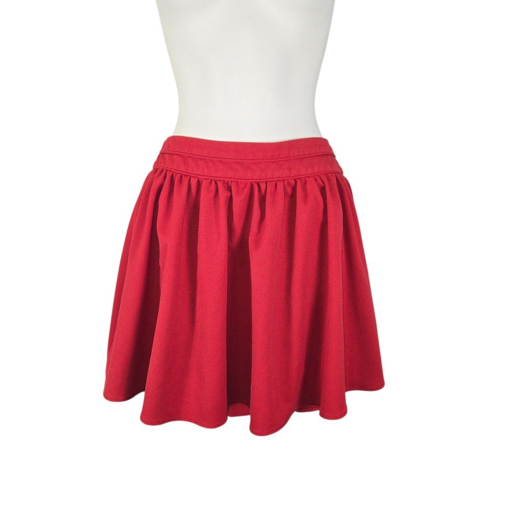Arden B Red Skater Mini Skirt Womens Medium Back ZIp Flared Y2K Holiday Chic USA